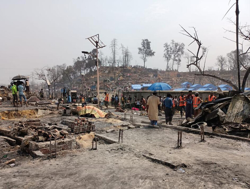 ONG Internazionali esprimono la loro solidarietà   per le persone colpite dagli incendi nei campi Rohingya di Cox’s Bazar